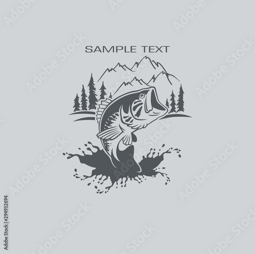 bass fishing logo