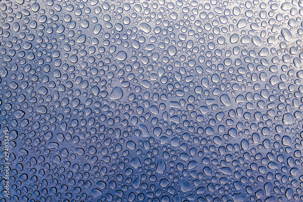 Blue Water Droplet On Glass Texture Background Blue Water Droplet On Glass Texture Background