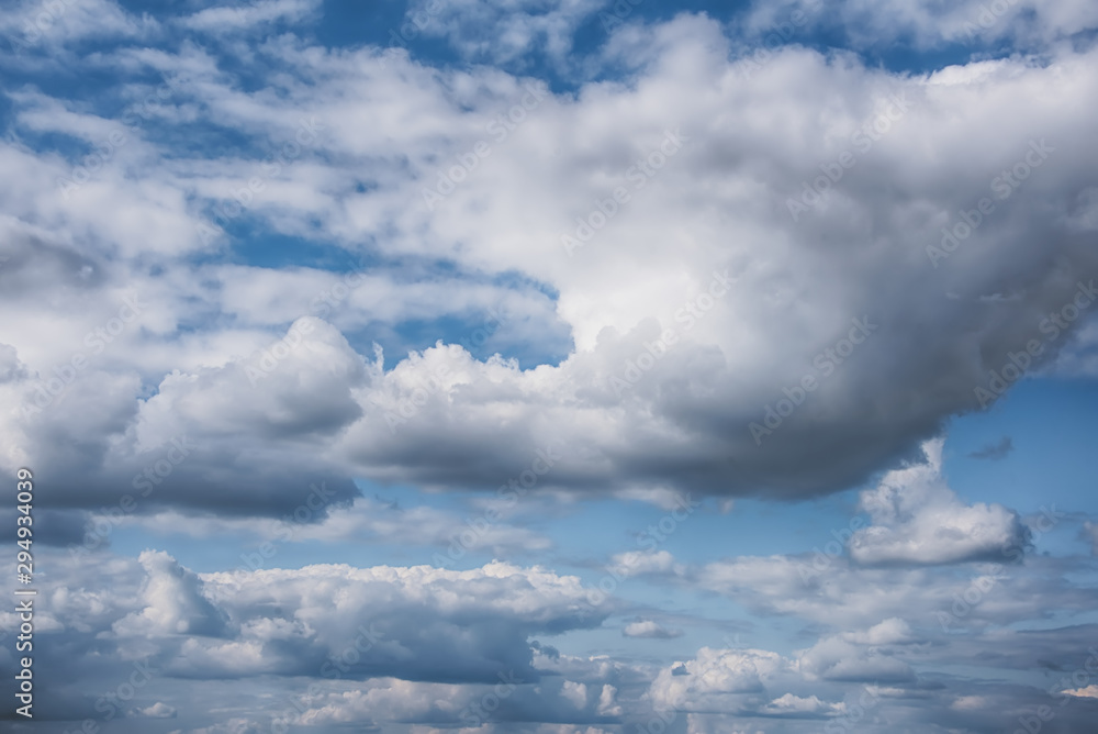 Clouds on blue sky . Background . Clouds on blue sky . Background .