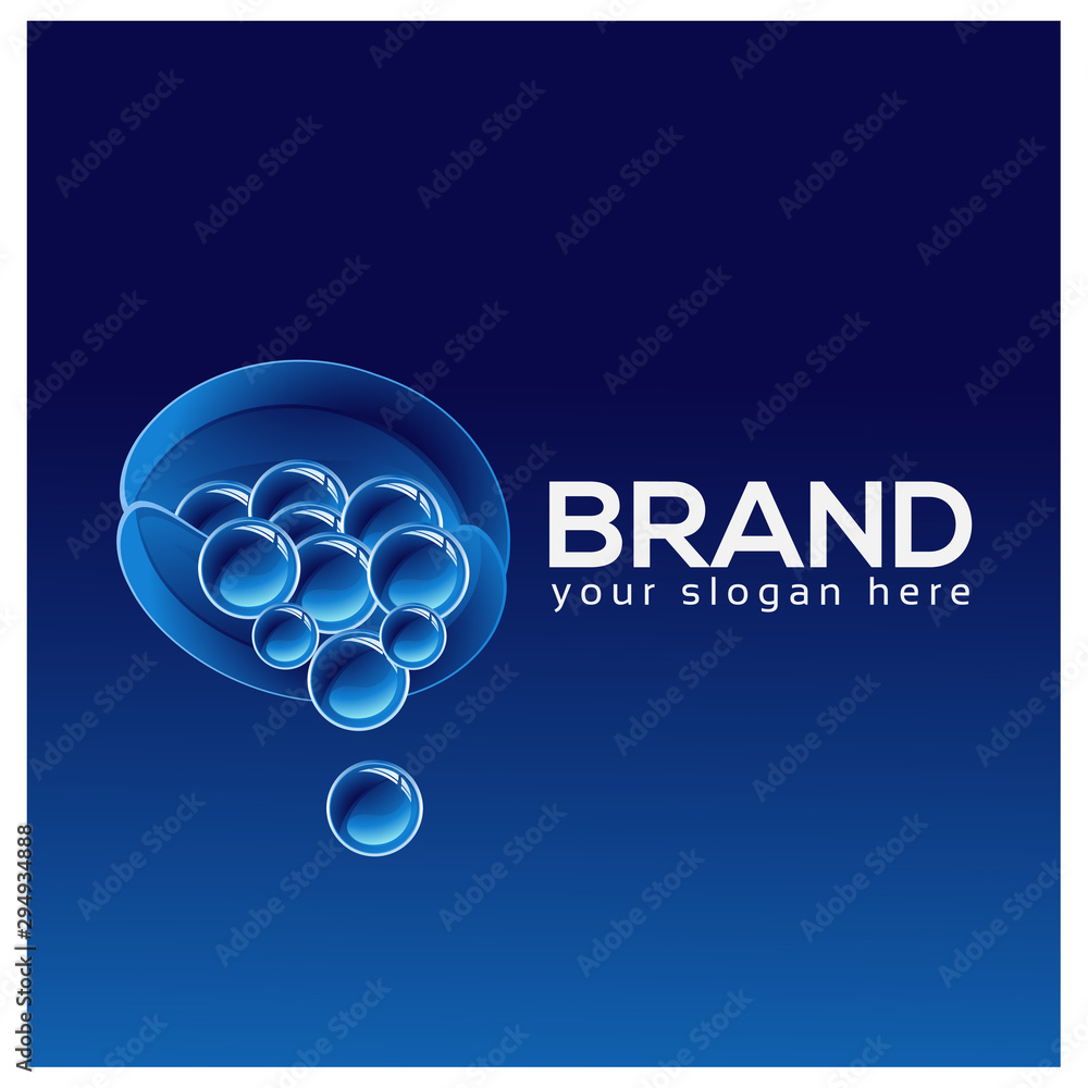 Egg gradient logo template on blue background. Blue egg Egg gradient logo template on blue background. Blue egg