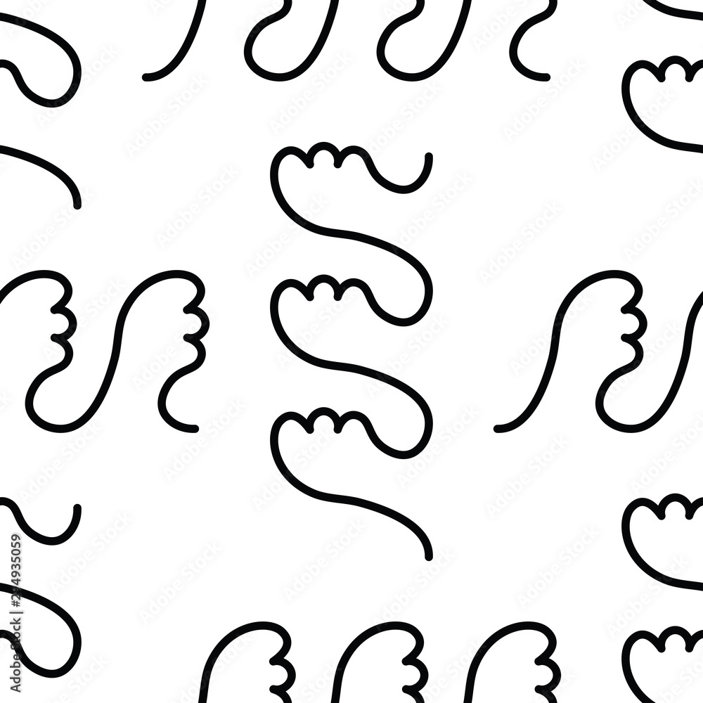Obraz premium Wave seamless vector pattern or monochrome modern background