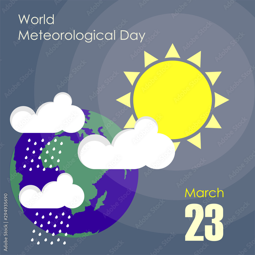 World Meteorological Day with weather concept design World Meteorological Day with weather concept design