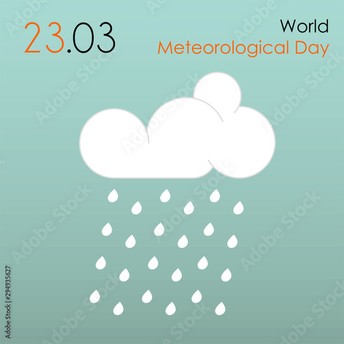 World Meteorological Day with drizzle icon