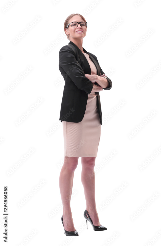 attractive businesswoman looking at copy space. isolated on white attractive businesswoman looking at copy space. isolated on white