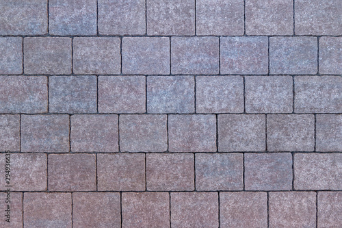 Wallpaper Mural Muster eines Fußwegs aus viereckigen, rötlichen und bläulichen Pflastersteinen in Reihen Torontodigital.ca