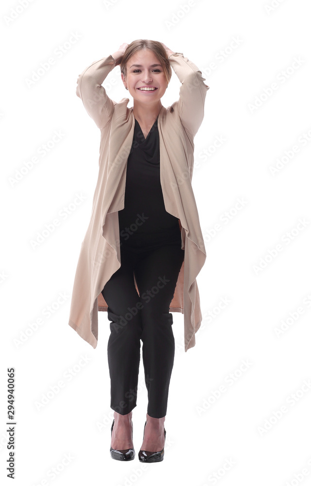 very happy modern woman. isolated on white very happy modern woman. isolated on white