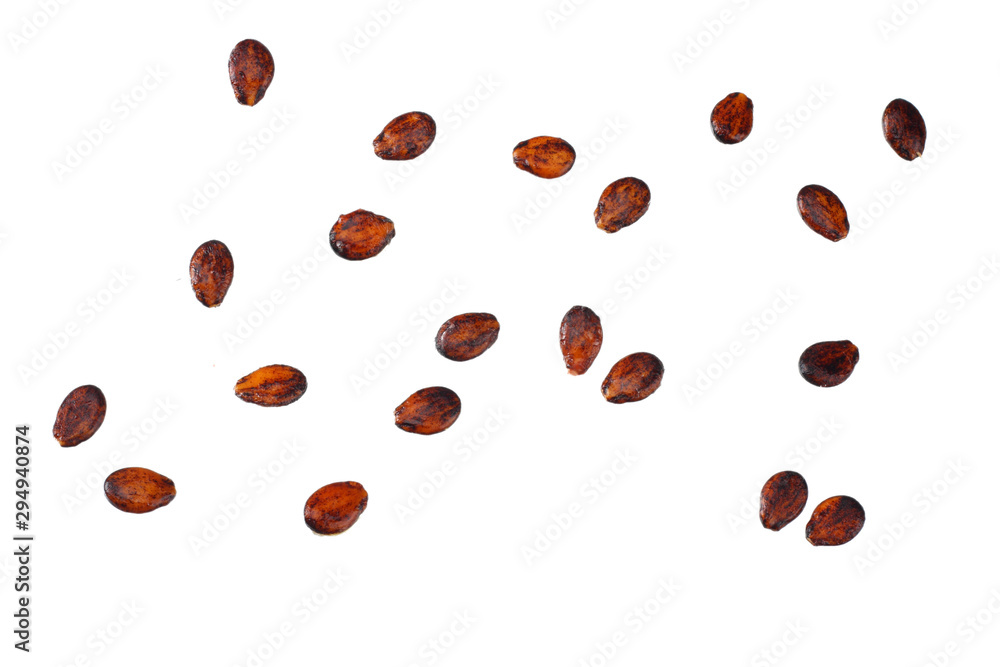 watermelon seed isolated on white background. top view watermelon seed isolated on white background. top view