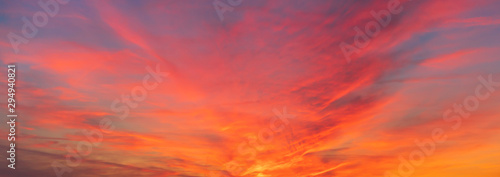 Fototapeta Naklejka Na Ścianę i Meble -  Orange sunset sky panorama