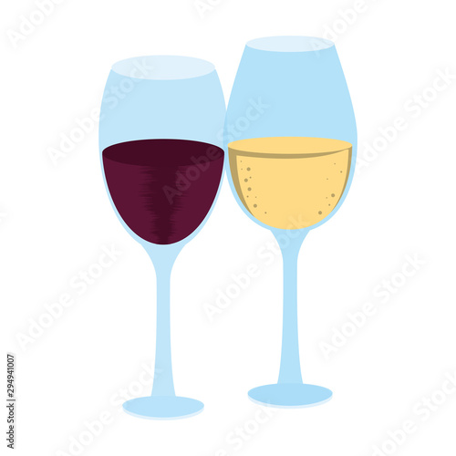 wineglasses icon image, flat design