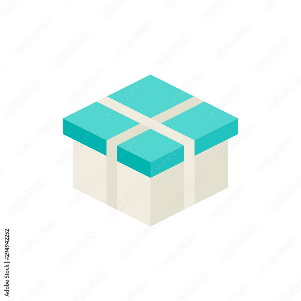 White Present Box Isometric Object White Present Box Isometric Object