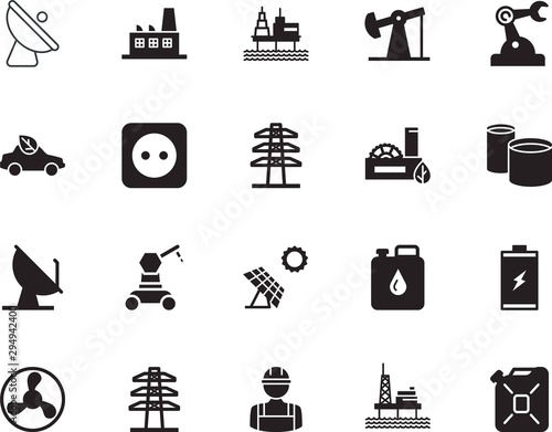 factory vector icon set such as: flow, cooler, fan, drop, worker, workman, water, cartoon, panels, vehicle, avatar, transportation, man, generation, service, engineer, leaf, pipes, pump, conditioner