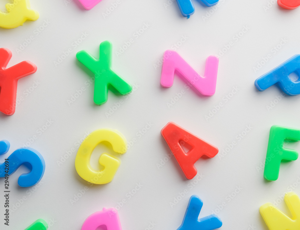 Letter to learn spelling,Colorful letter help children to learn on white background Letter to learn spelling,Colorful letter help children to learn on white background
