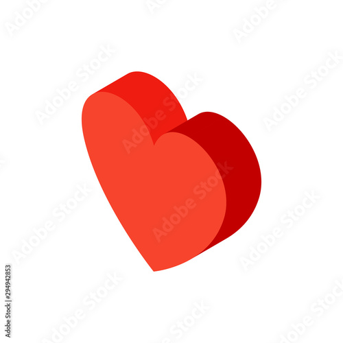 Red Heart Isometric Object