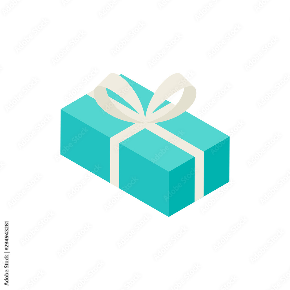 Mint Present Box Isometric Object Mint Present Box Isometric Object
