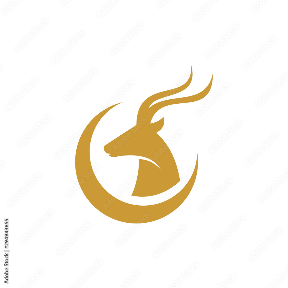 Naklejka premium unique deer animal logo template