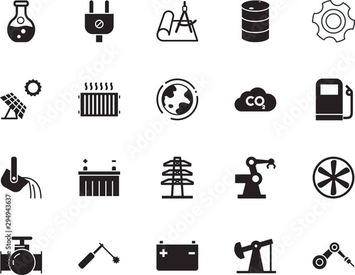 factory vector icon set such as: brazing, repair, storage, airflow, rotor, pipeline, creative, post, globe, heavy, drafting, earth, structure, gear, molten, cloud, object, internet, laboratory, gears