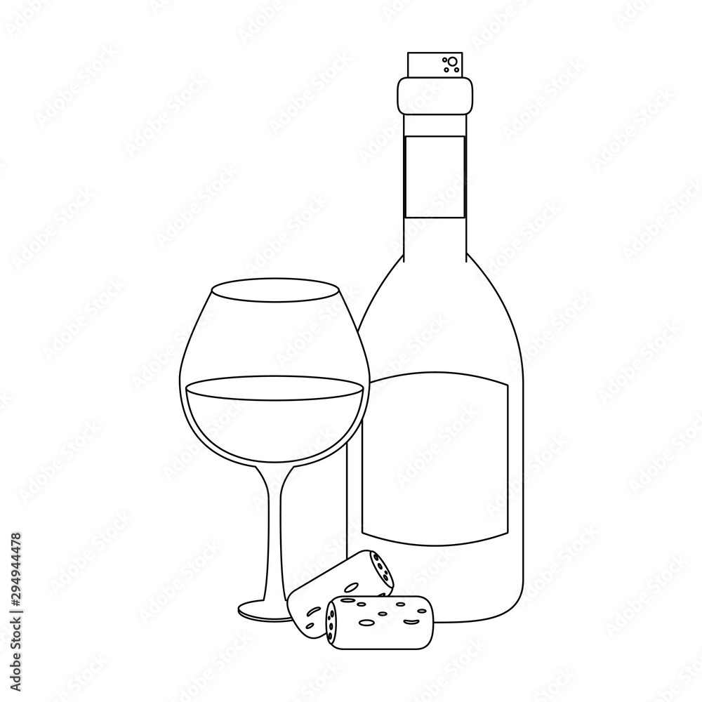 Fotografie wine bottle and glass design