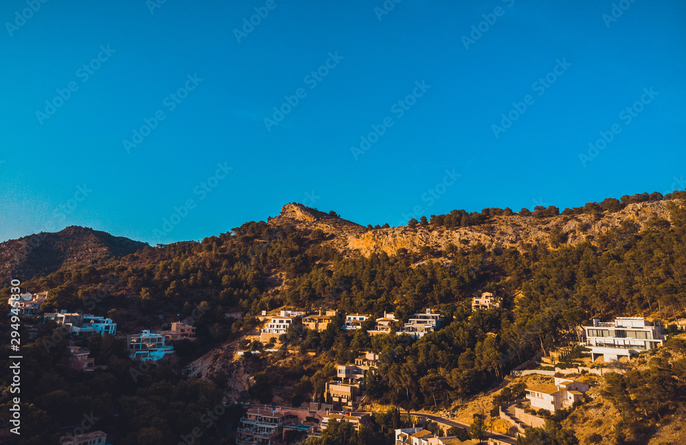 Fotografie some mountains with houses at spain