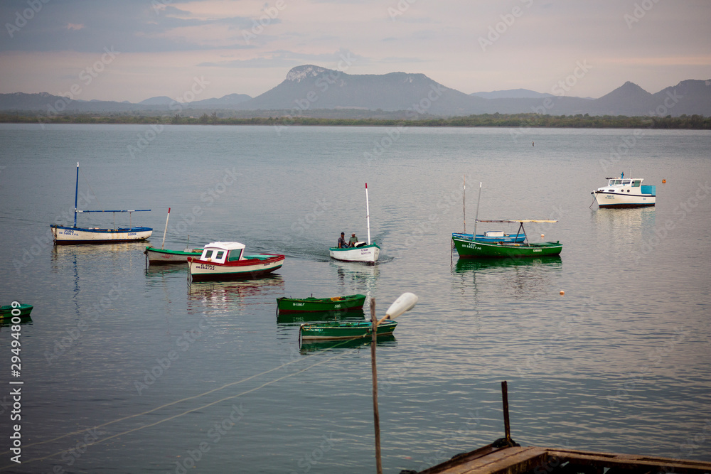 Fishing boats are seen in the bay of Gibara, a municipality in eastern Cuba.