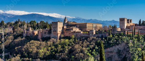 View of Alhambra Palace in Granada, Spain in Europe