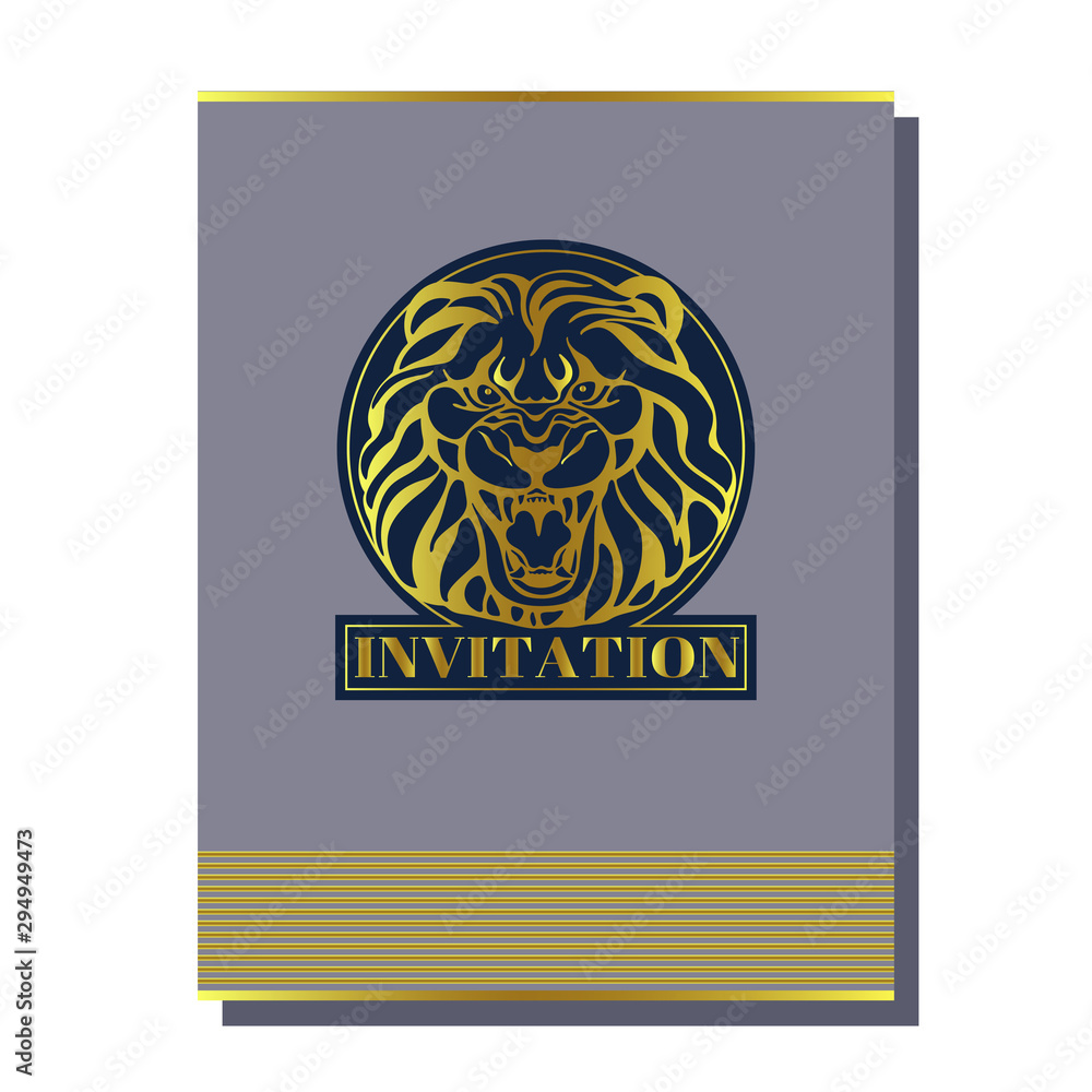Ταπετσαρία greeting invitation card template design with exotic wild cats