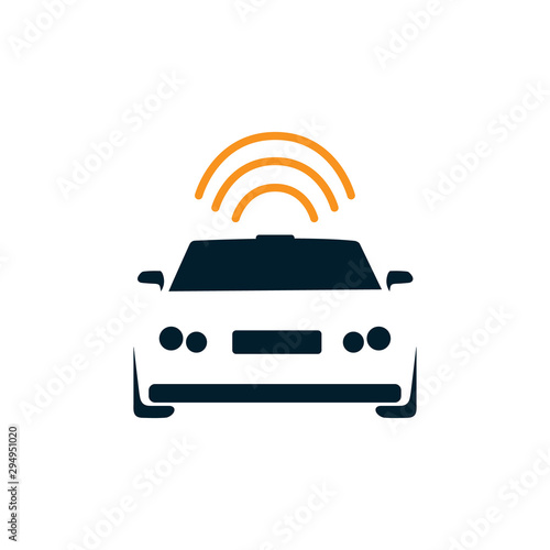 Autonomous self driving car vector image design illustration