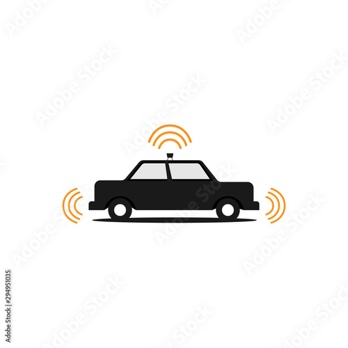 Autonomous self driving car vector image design illustration