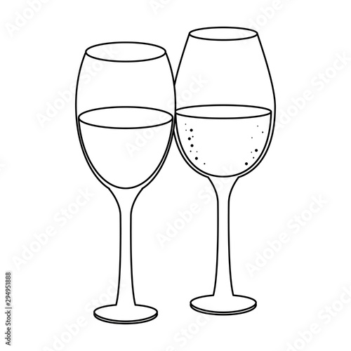 wineglasses icon image, flat design