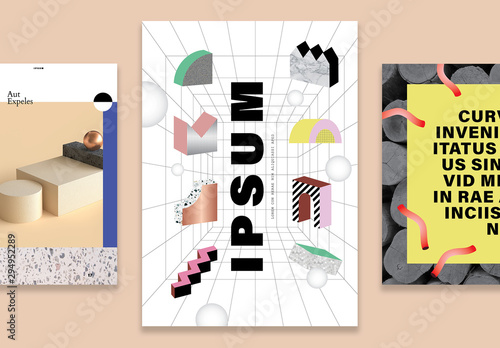 メンフィスデザイン風雑誌レイアウト Stock Template Adobe Stock メンフィスデザイン風雑誌レイアウト Stock Template Adobe Stock