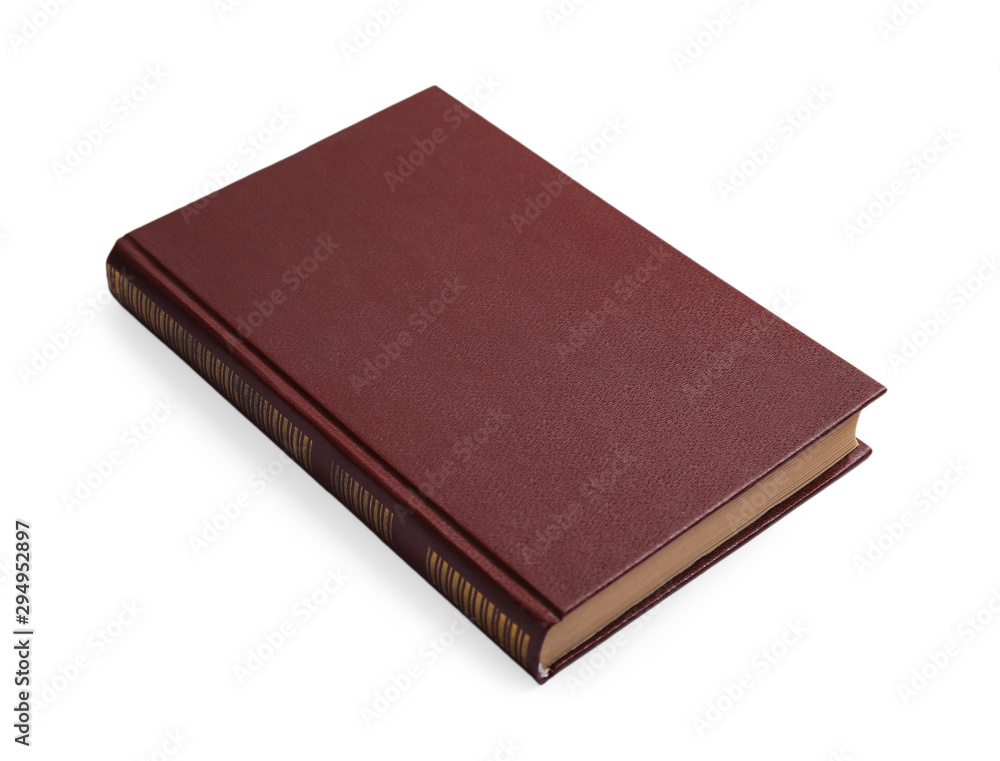 Book with blank brown cover on white background Book with blank brown cover on white background