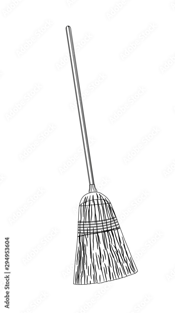 broom contour vector illustration isolated broom contour vector illustration isolated