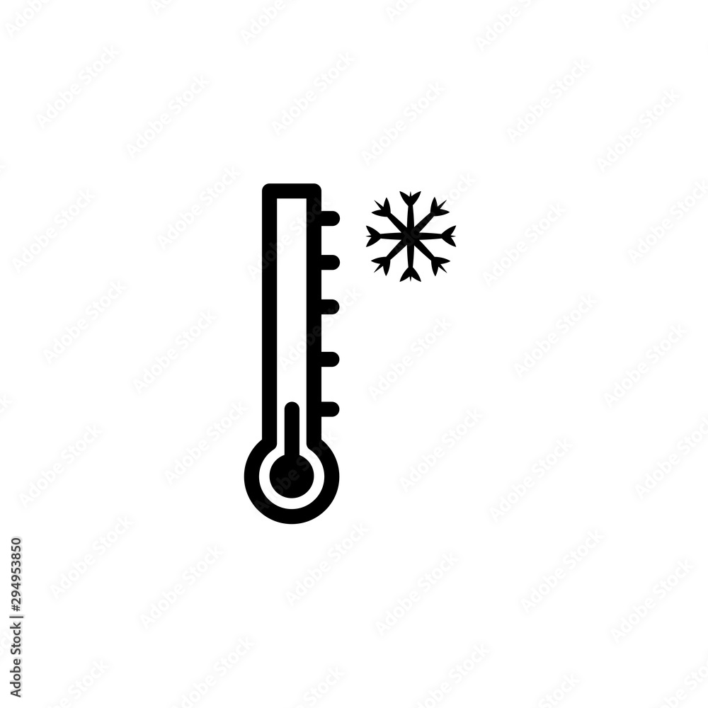 Thermometer and snowflake line icon, outline vector sign, linear pictogram isolated on white. Cold temperature symbol, logo illustration Thermometer and snowflake line icon, outline vector sign, linear pictogram isolated on white. Cold temperature symbol, logo illustration