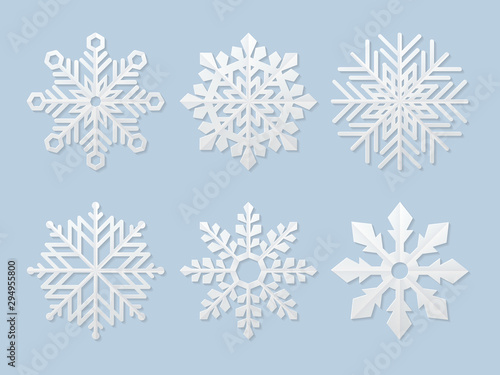 set of vector paper snowflakes