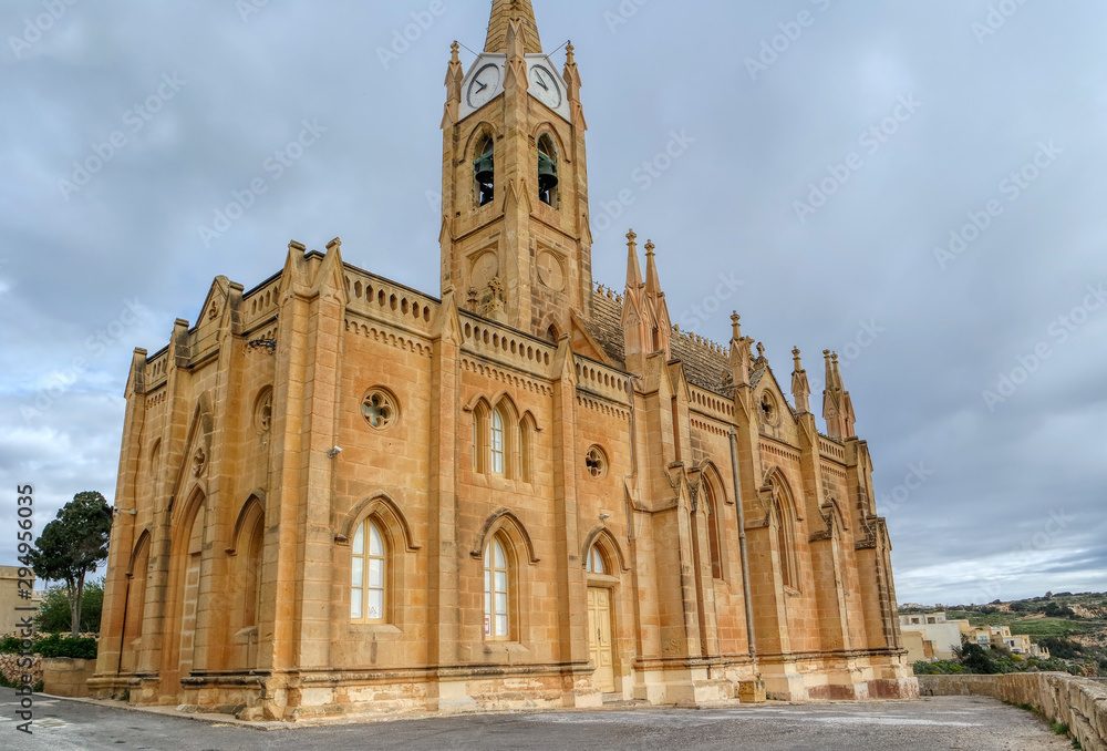 The Church of Our Lady of Lourdes or Lourdes Church, Mgarr, Goza island, Malta