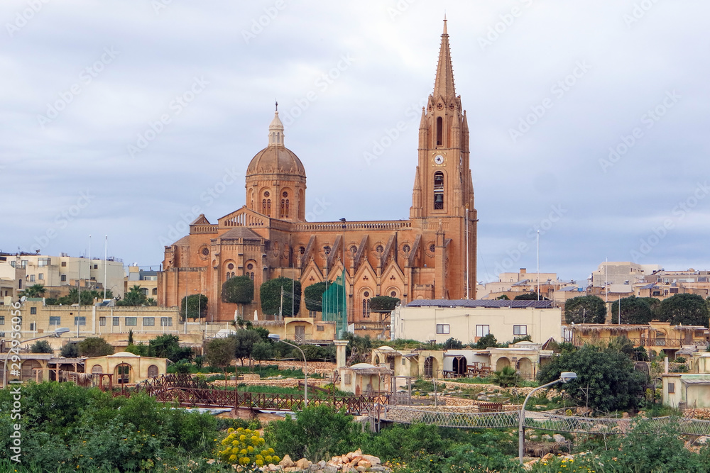 Parish Church in Ghajnsielem, Mgarr, Goza island, Malta