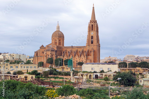 Obraz na płótnie Parish Church in Ghajnsielem, Mgarr, Goza island, Malta w salonie