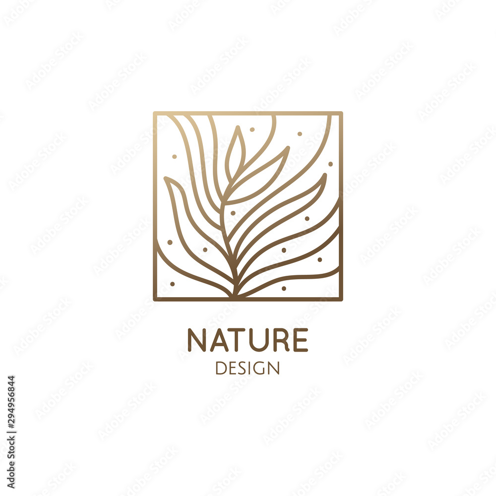 Fototapeta premium Abstract tropic plant minimal logo