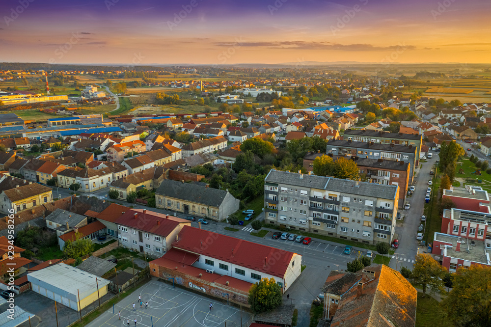 Bjelovar from the air (Bjelovar Bilogora County, Croatia)