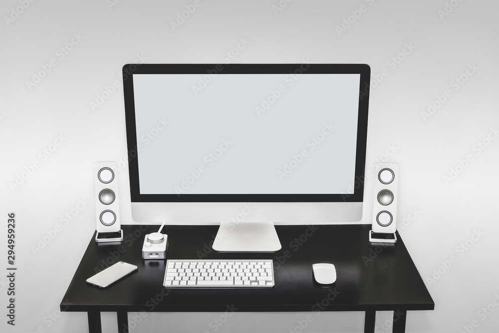 Fototapeta premium computer station with blank screen