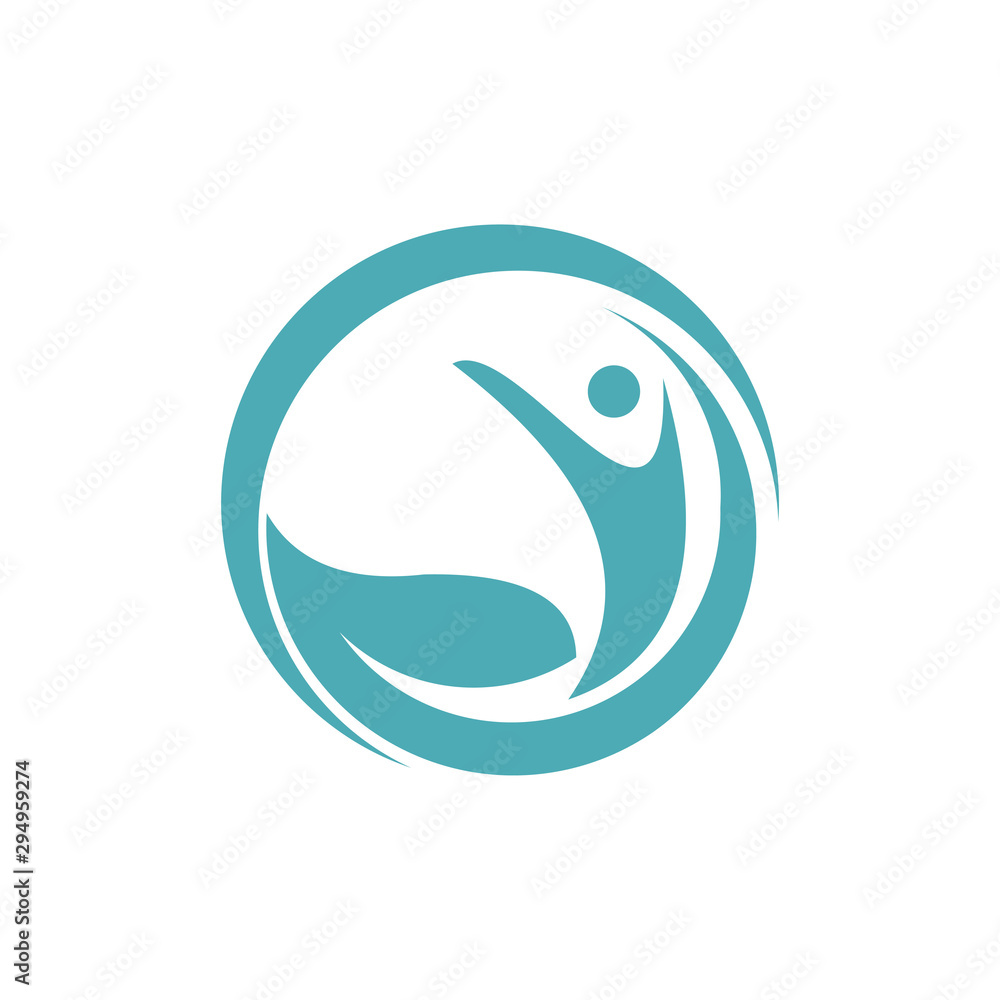 Organic leaf people logo template Organic leaf people logo template
