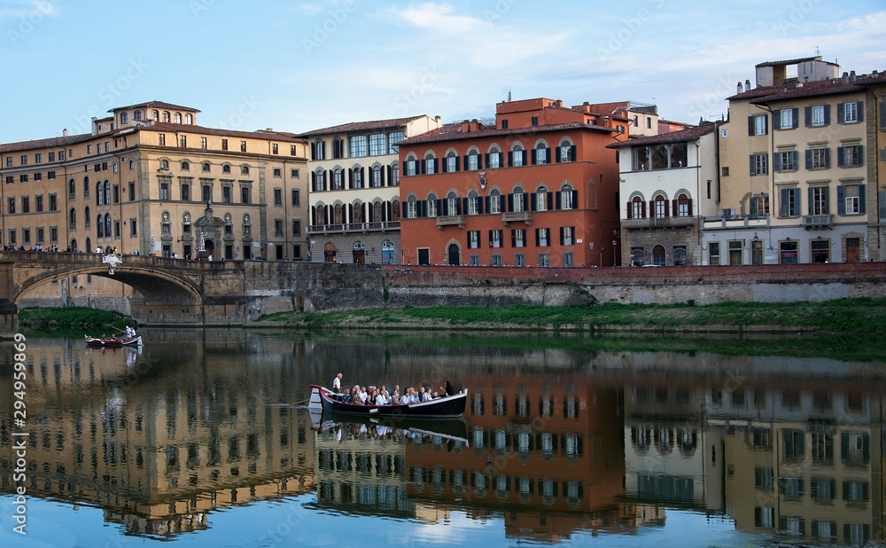Florentine Buildings Reflected in Arno River