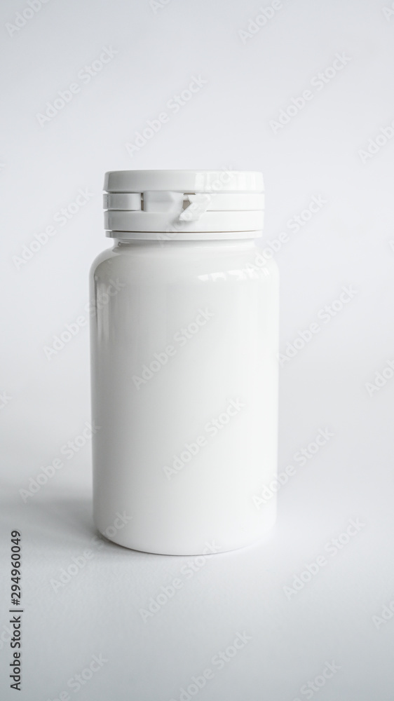 A blank container box for medication, supplements or gum. Dietary vitamin supplements. A blank container box for medication, supplements or gum. Dietary vitamin supplements.