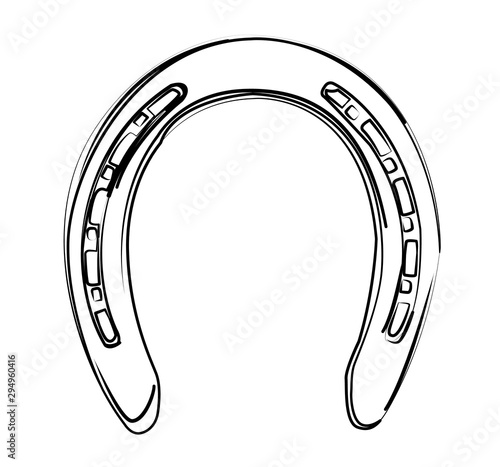 horse shoe contour vector illustration