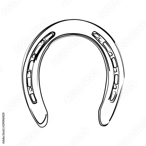 horse shoe contour vector illustration