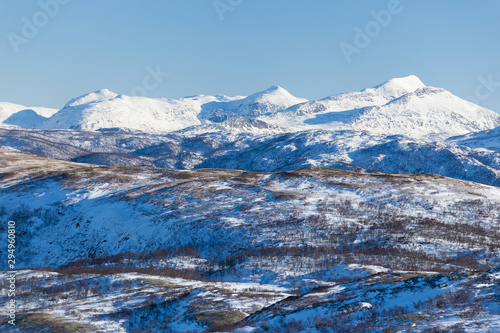Mountain landscape near Bodo (Norway) in winter
