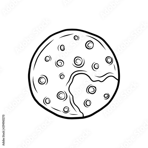 Hand drawn Pluto isolated on a white
