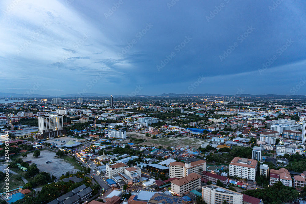 View at pattaya from high floor at viewpoint
