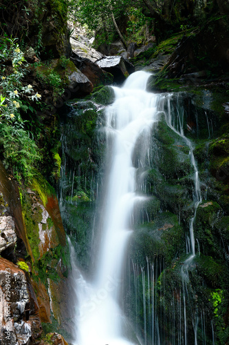 Water fall inside a ravine in the Huancayo mountain range  a place full of nature and tranquility