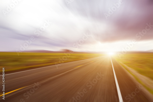 Abstract Motion blurred high speed road