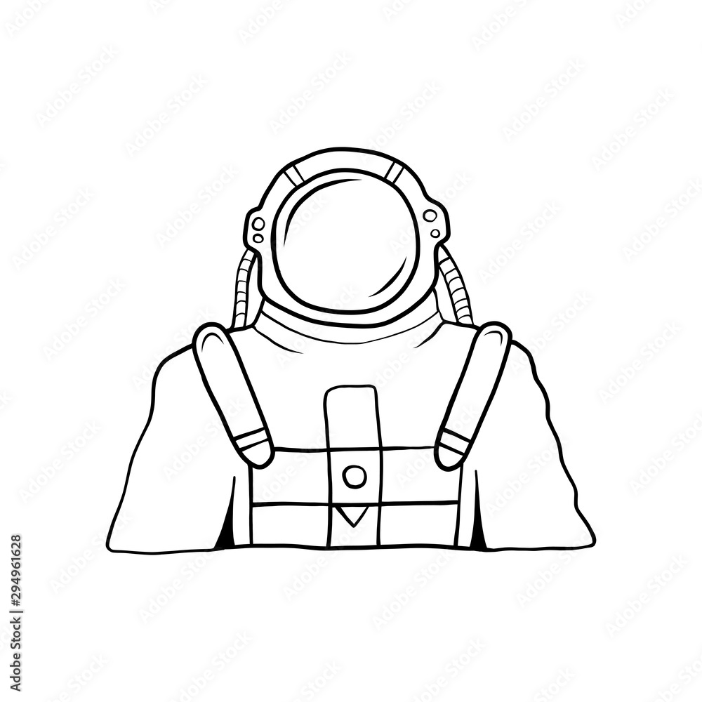 Hand drawn Cosmonaut isolated on a white. Vector illustration. Hand drawn Cosmonaut isolated on a white. Vector illustration.